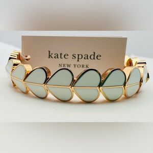 Kate Spade 🤍 Heritage Spade Heart Bracelet NWT White Enamel with Dust Bag